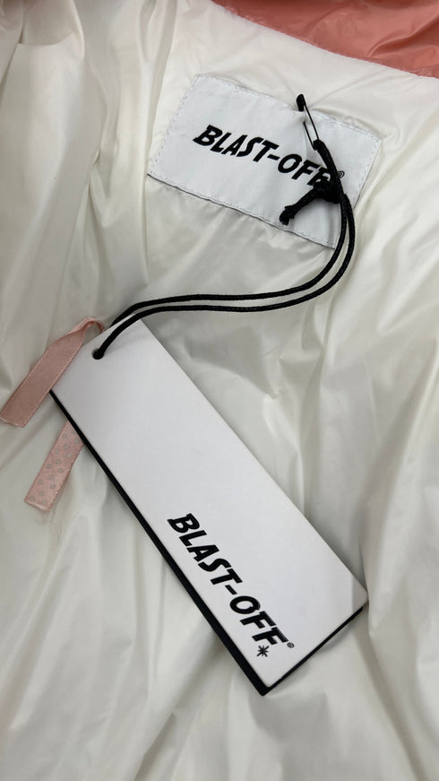 Piumino inserto pelle con cartellino