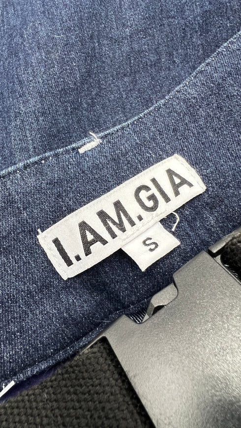 Jeans gamba larga cargo con cinta