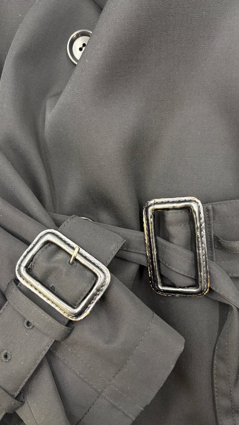 Trench nero inserti tartan