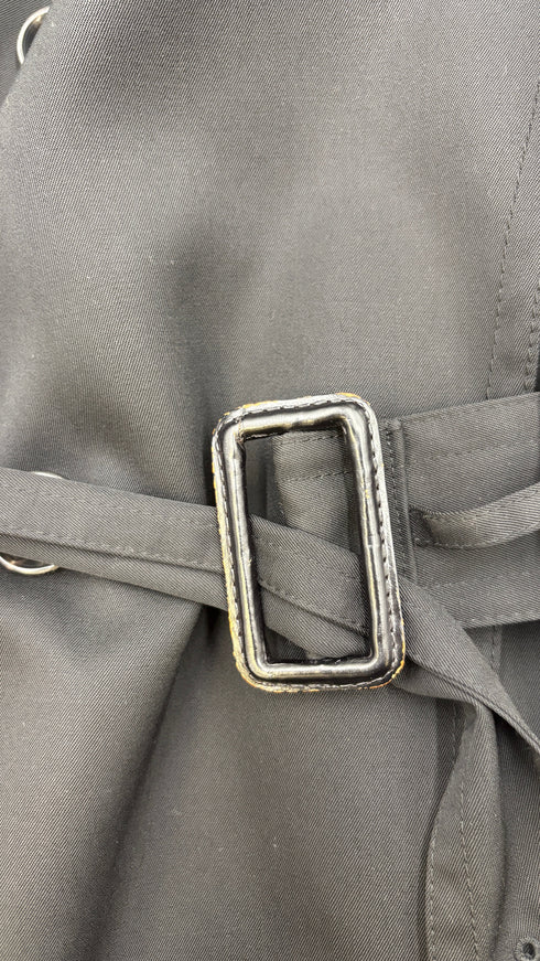 Trench nero inserti tartan