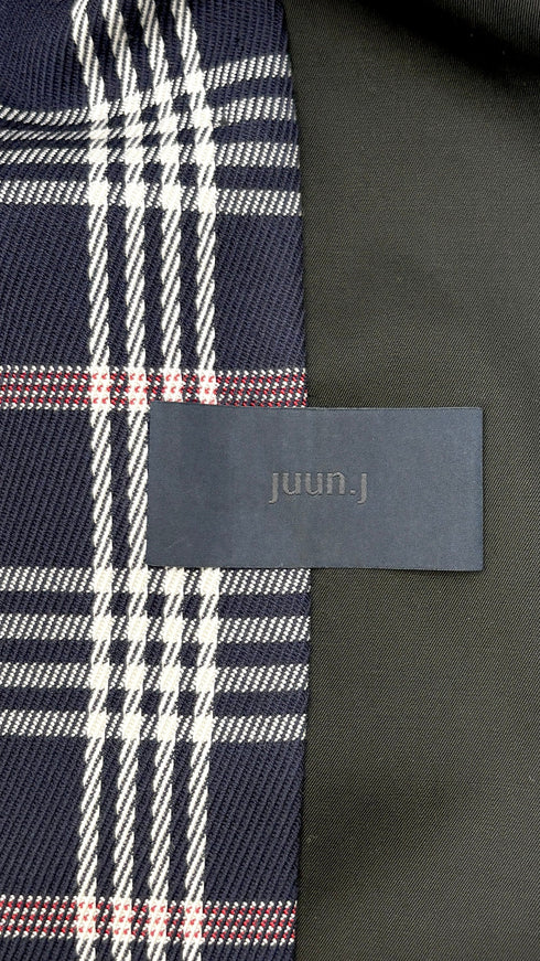 Trench nero inserti tartan