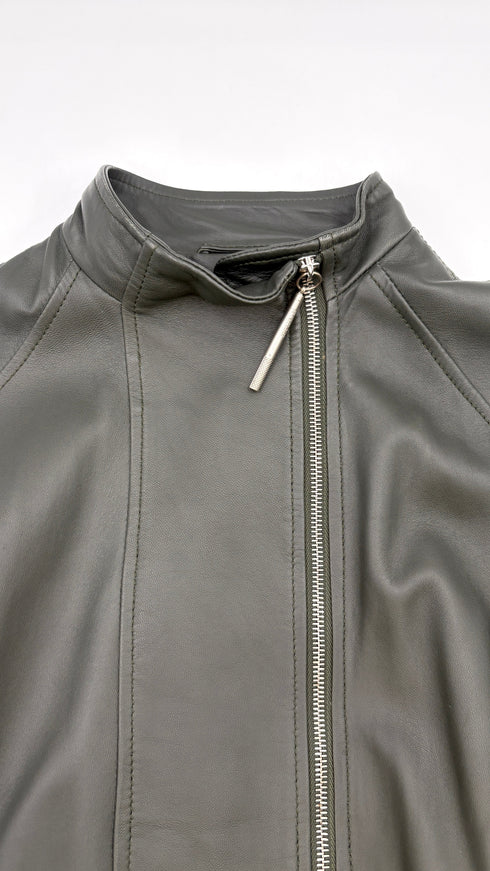 Trench in pelle verde