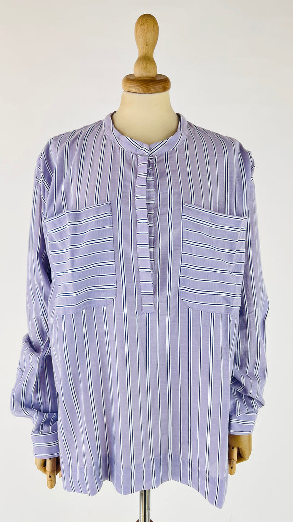 Camicia a serafino a righe