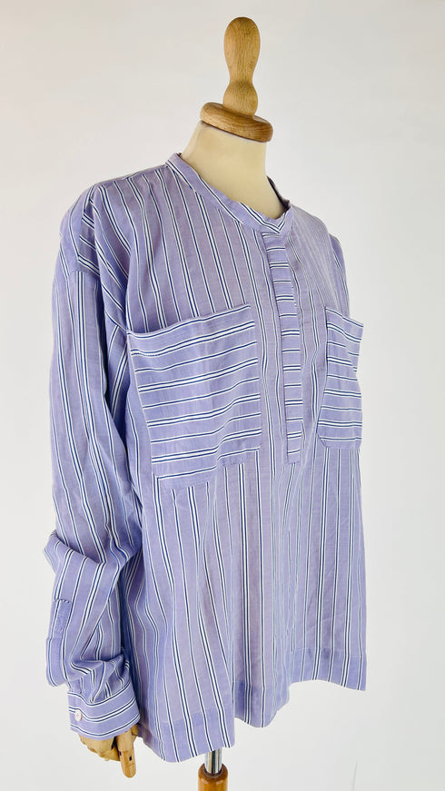 Camicia a serafino a righe