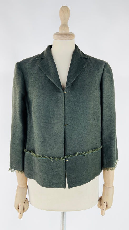 Blazer vintage con maniche tre quarti e cartellino