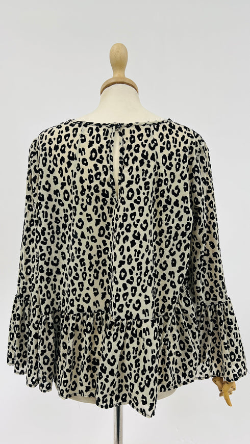 Blusa animalier effetto velluto