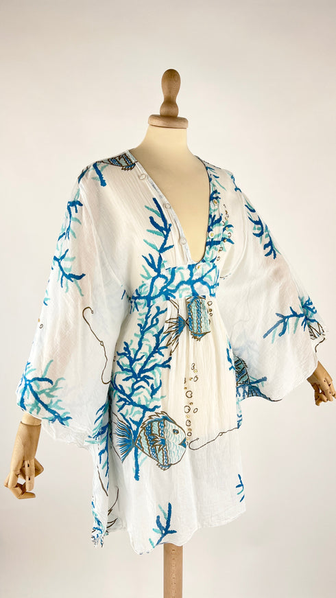 Kaftano in cotone stampato