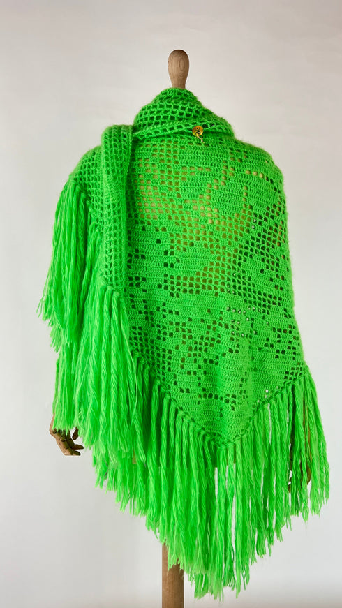 Scialle mohair-seta verde