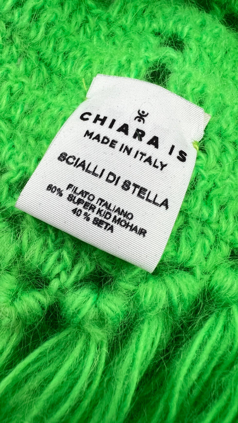 Scialle mohair-seta verde