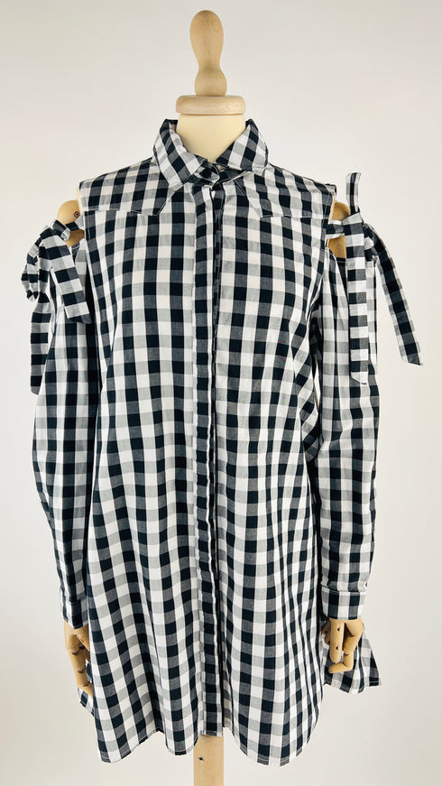 Maxi camicia in vichy