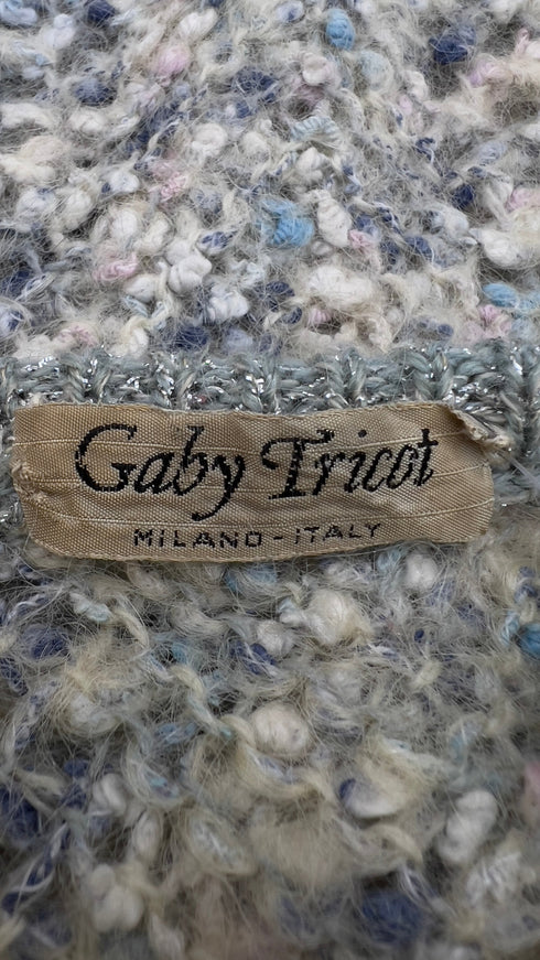 Maglione con intreccio in pelle