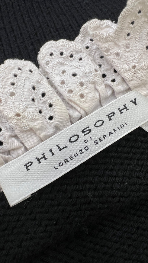 Maglione corto con merletto