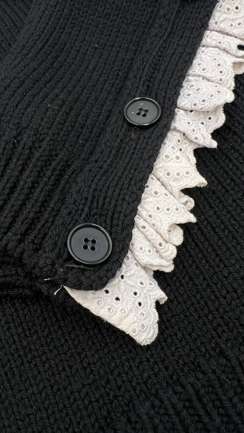 Maglione corto con merletto