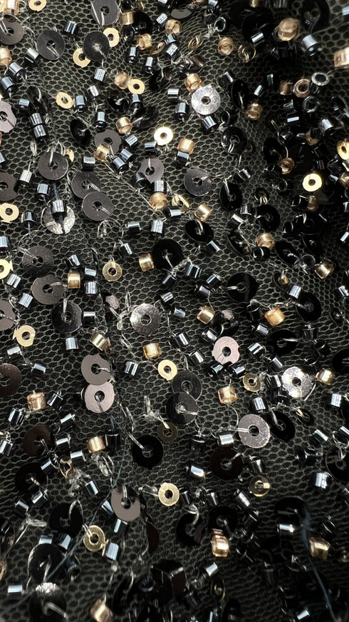 Camicia con paillettes e perline