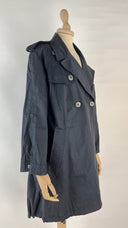 Trench corto blu Brunello cucinelli