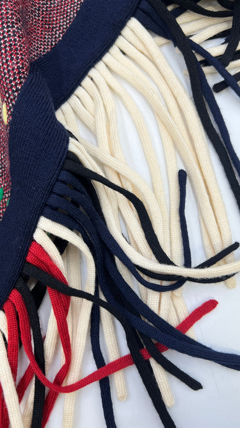 Poncho tartan con frange