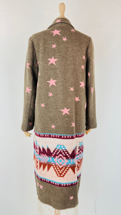 Cappotto lungo stelle e frange