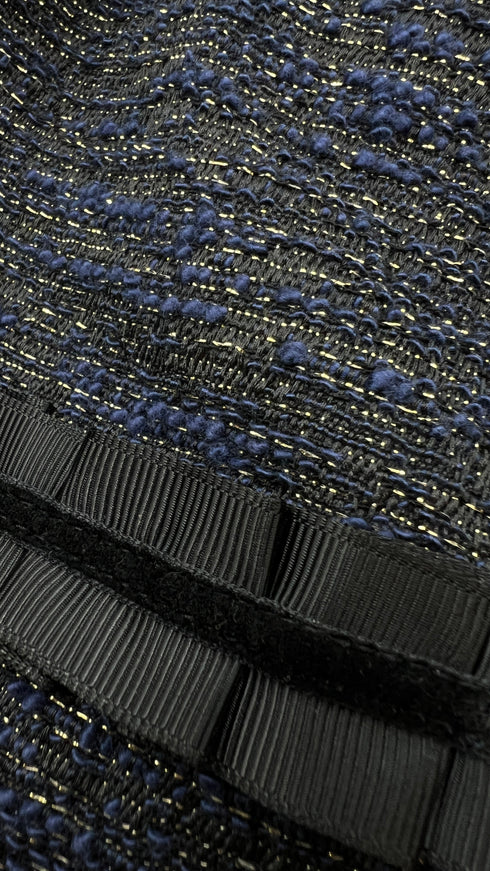 Abito midi blu e oro