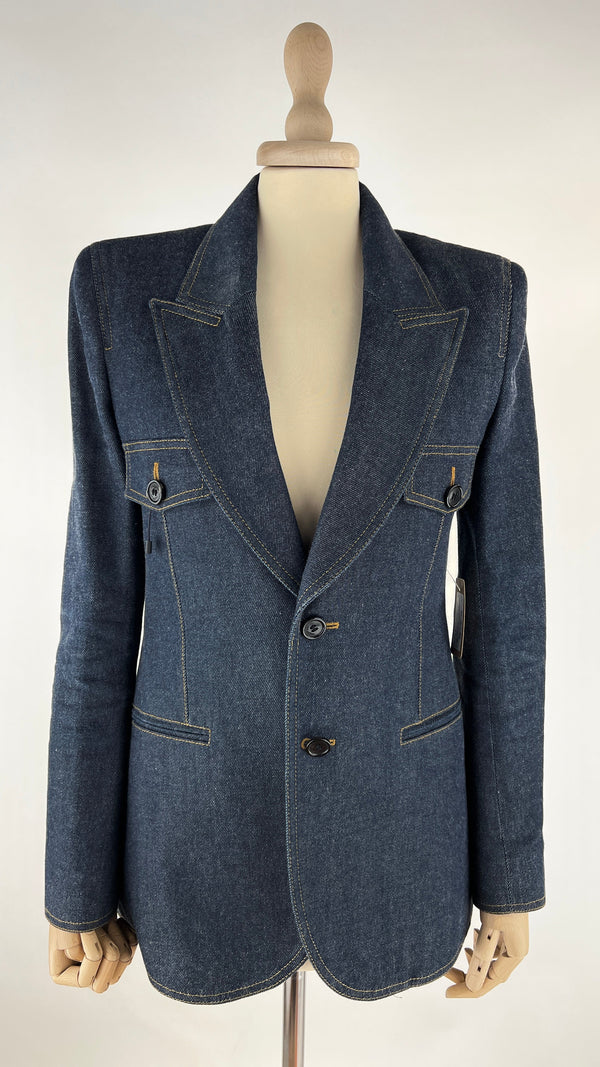 Blazer monopetto denim