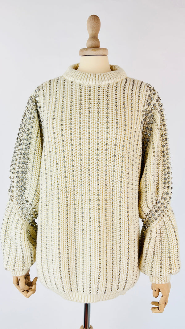 Maglione lana con cristalli