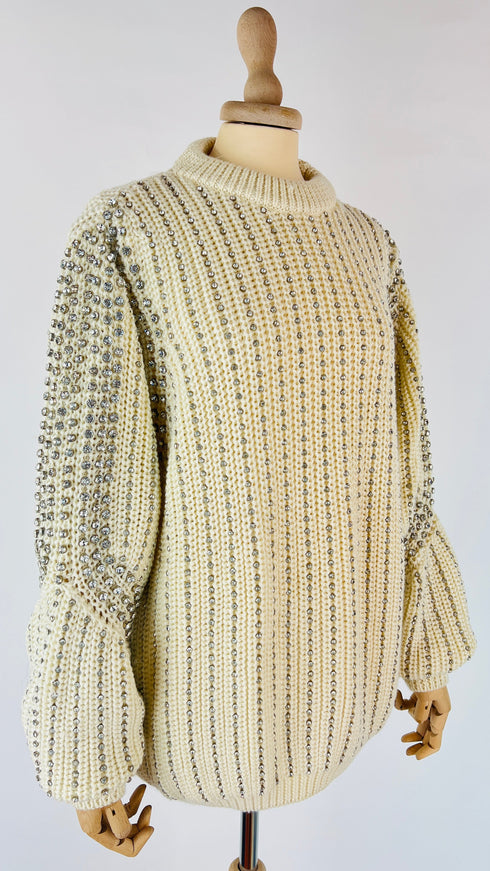 Maglione lana con cristalli