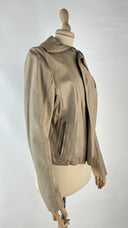 Giacca corta in pelle beige EJ