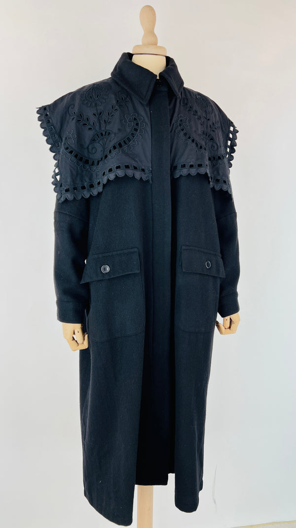 Cappotto lungo inserto san gallo