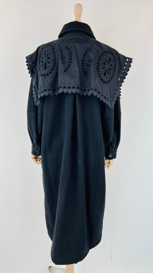 Cappotto lungo inserto san gallo