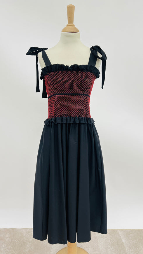 Abito midi con fiocchi