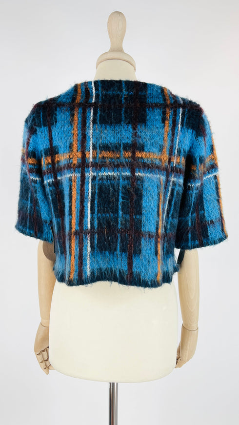 Maglia cropped tartan