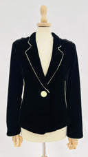Blazer nero con bordatura verde menta GIORGIO ARMANI