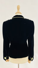 Blazer nero con bordatura verde menta GIORGIO ARMANI