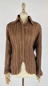 Camicia marrone plissé