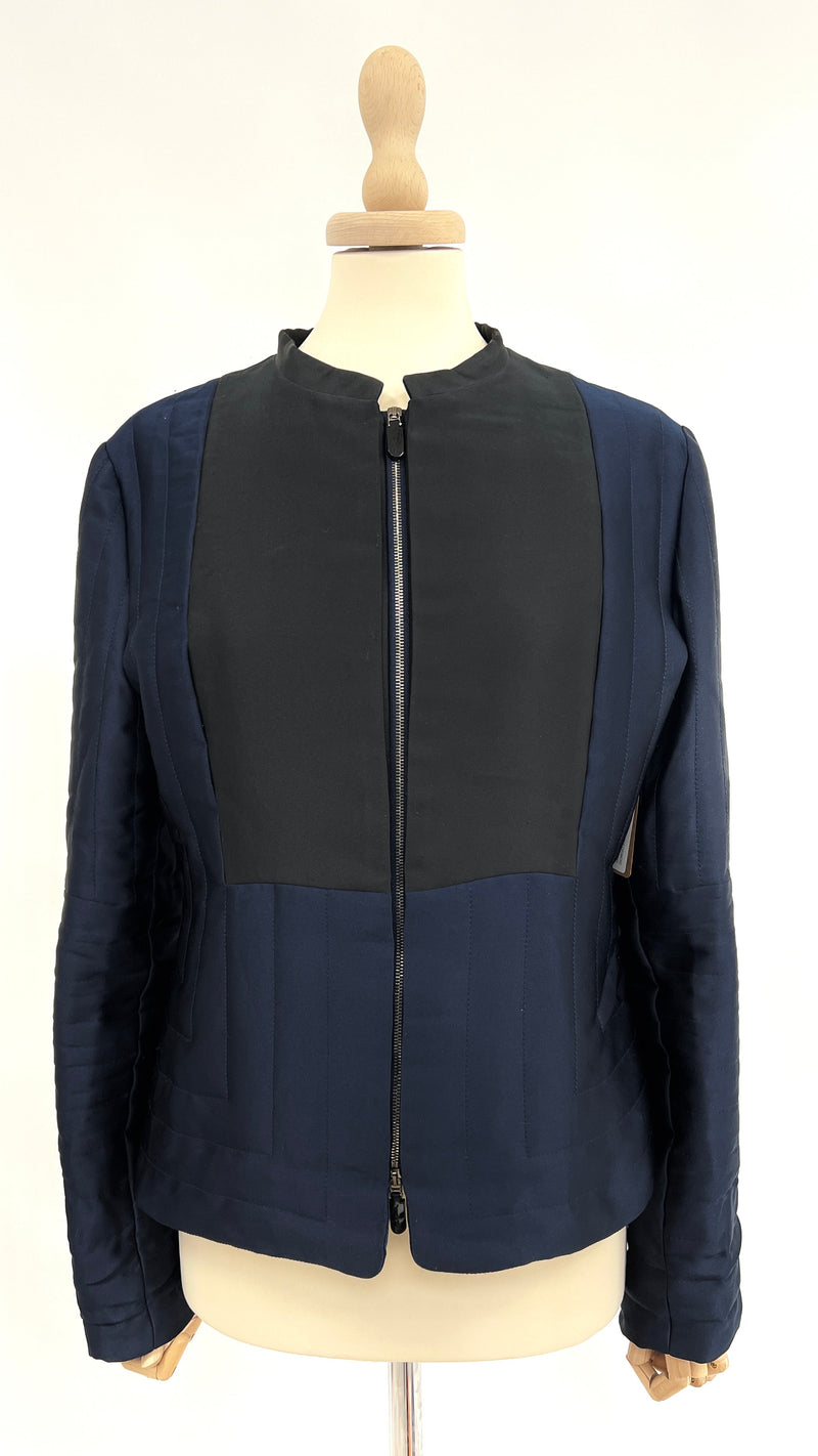 Giacca corta semi imbottita blu e nero GIORGIO ARMANI
