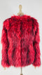 Giacca faux fur rosso nero con cartellino