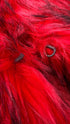 Giacca faux fur rosso nero con cartellino