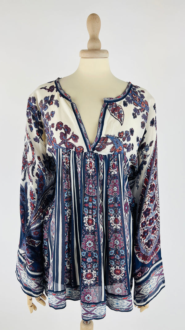 Blusa con stampa paisley