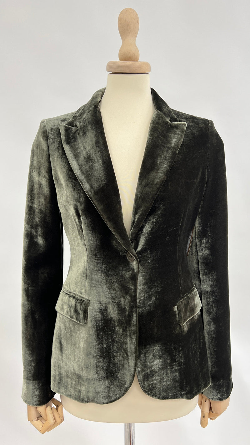 Blazer in velluto color khaki Parosh
