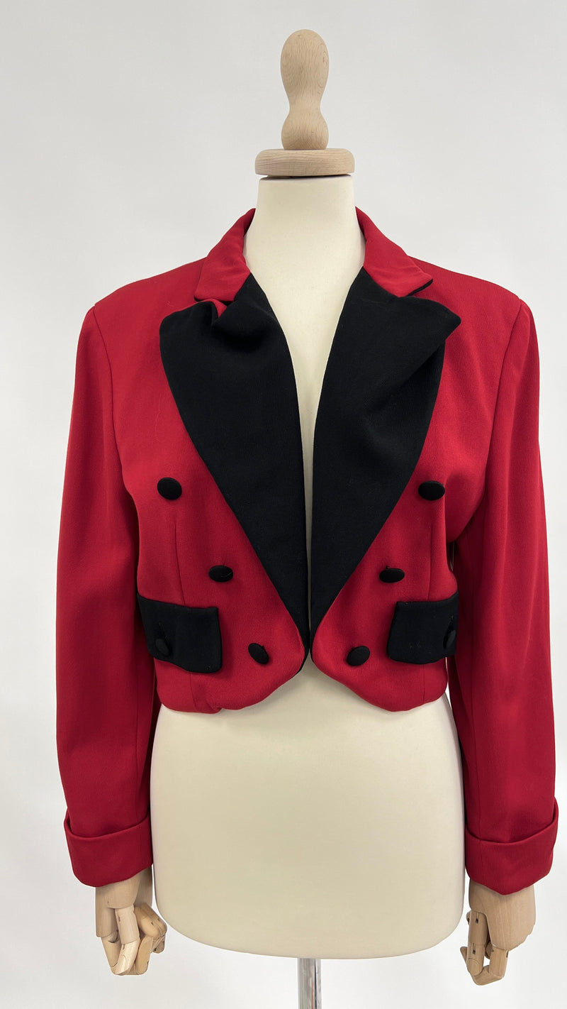 Giacca corta rossa con inserti neri MOSCHINO COUTURE