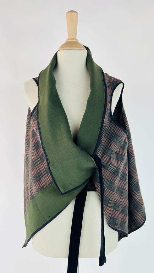 Gilet tartan verde