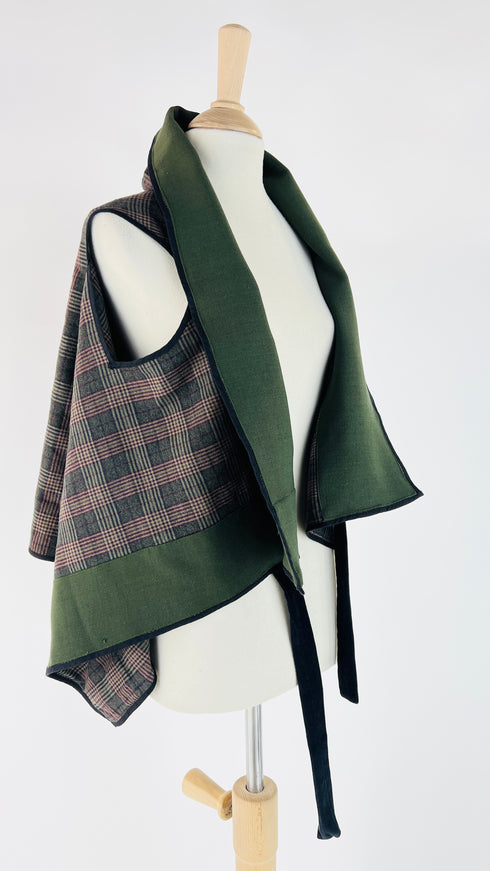 Gilet tartan verde