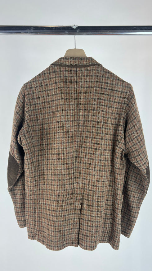 Blazer check con toppe