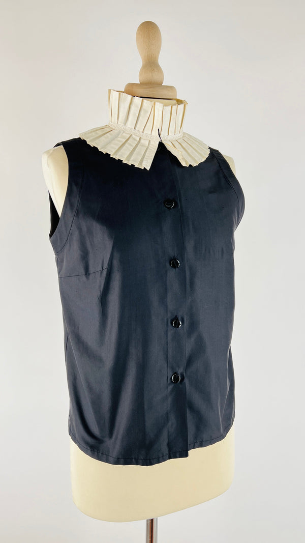 Gilet con collo plissé