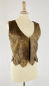 Gilet in pelle con perline