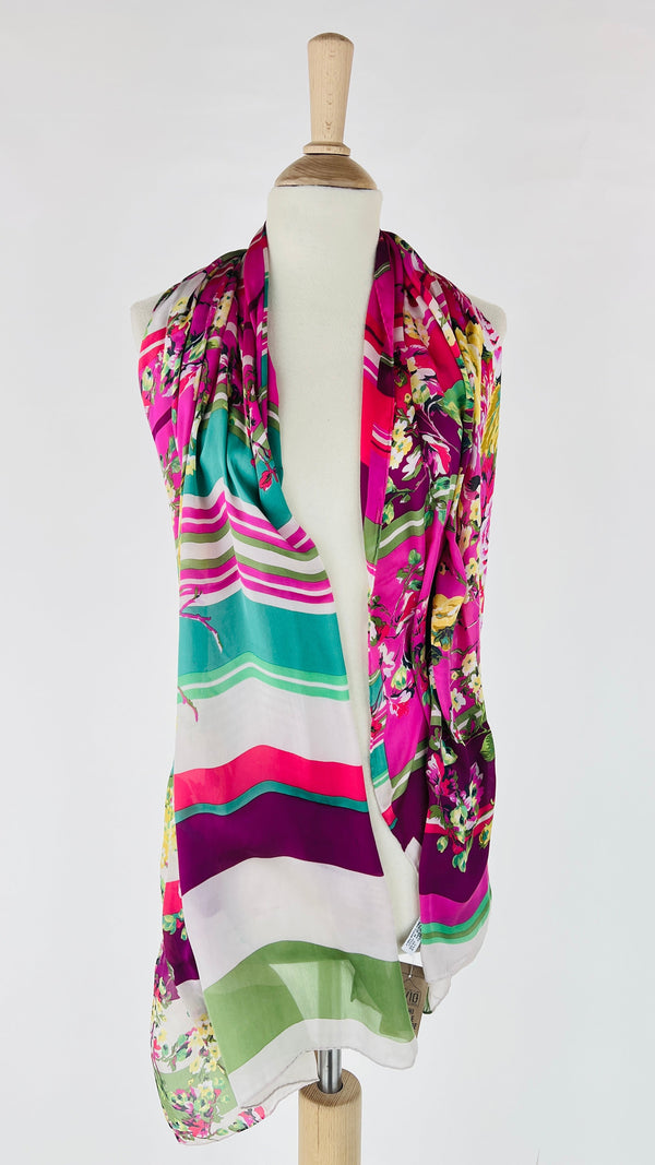 Foulard fiori e righe