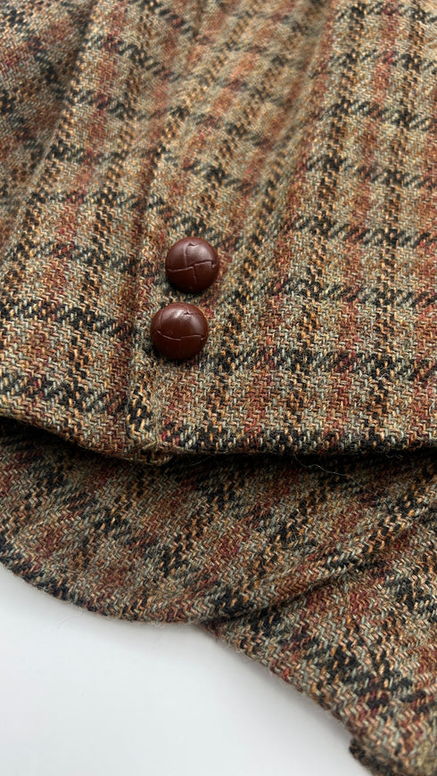 Blazer check con toppe