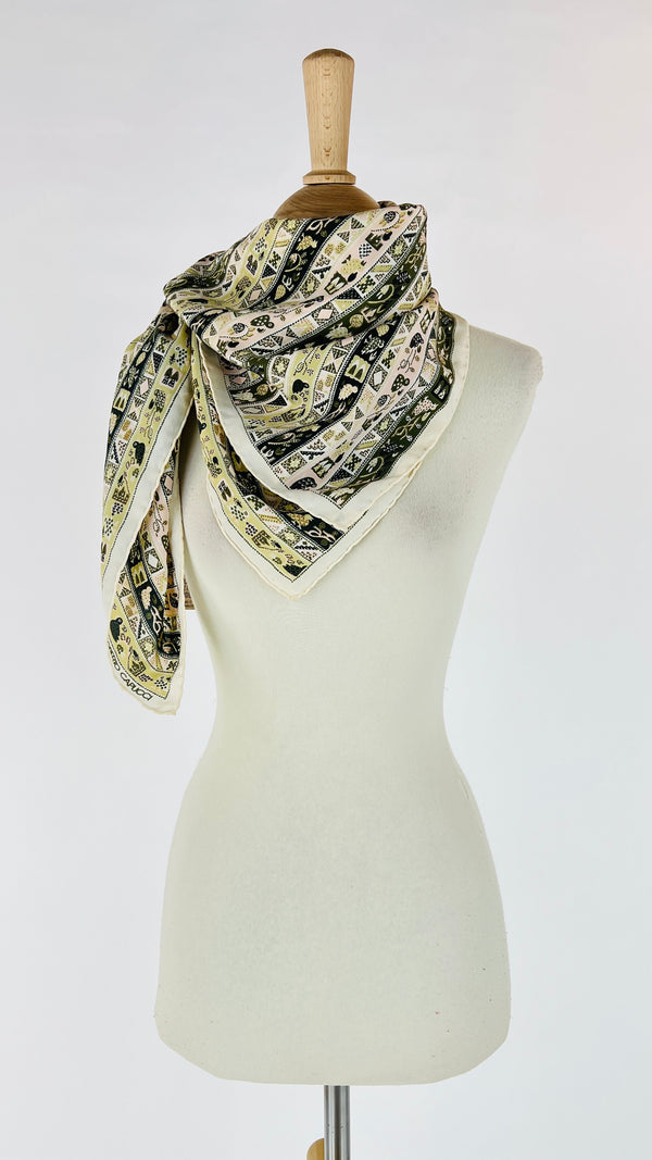 Foulard stile geroglifici e righe