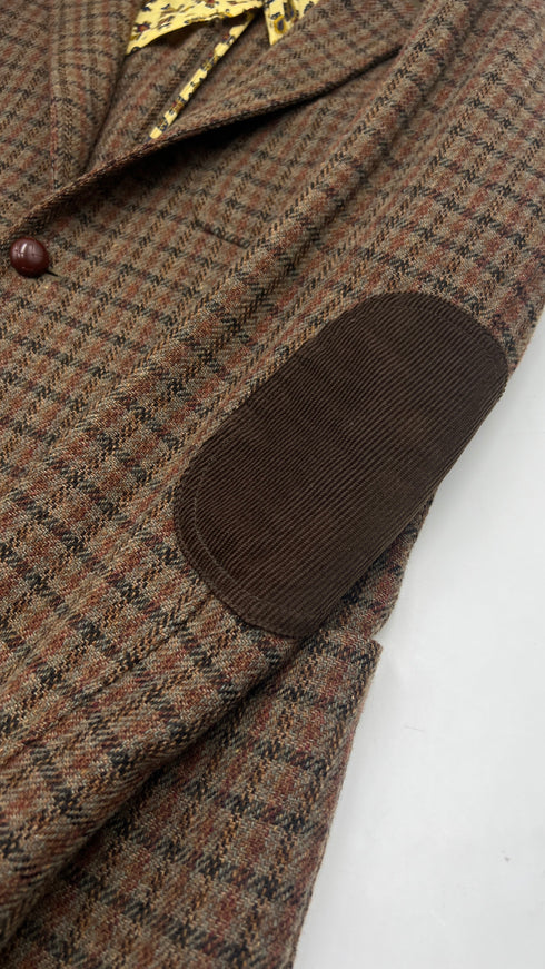 Blazer check con toppe