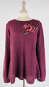 Maglione ricamo rosa