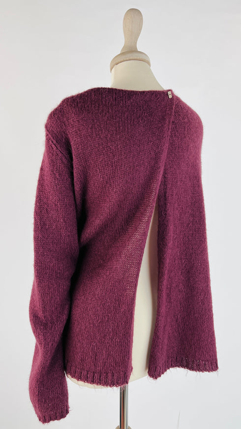 Maglione ricamo rosa
